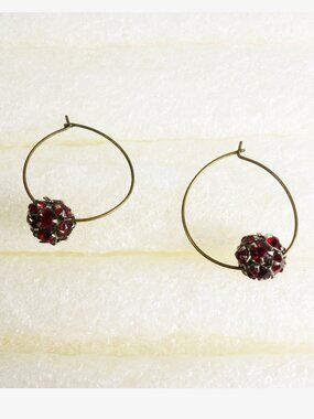 Red Ball Loop Earrings Shine Classic